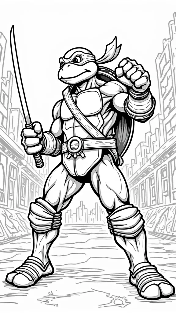 Tortugas Ninja Mutante adolescente Raphael Pages para colorear